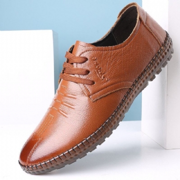 Herren Handnähte Business Casual Kuhlederschuhe