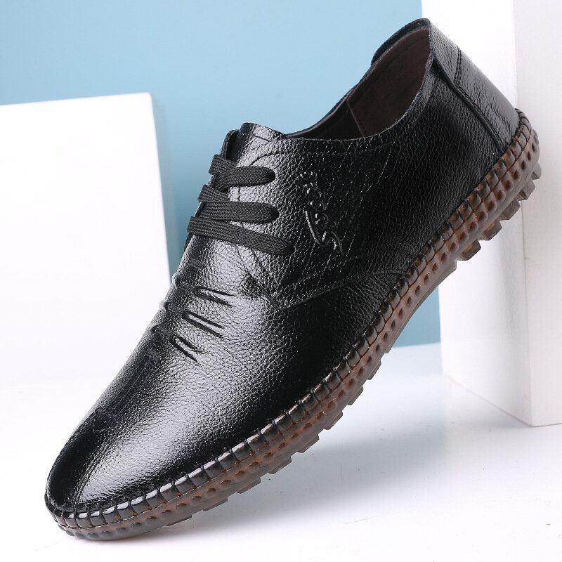 Herren Handnähte Business Casual Kuhlederschuhe