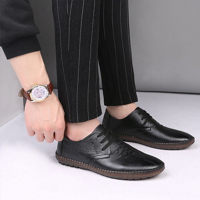 Herren Handnähte Business Casual Kuhlederschuhe