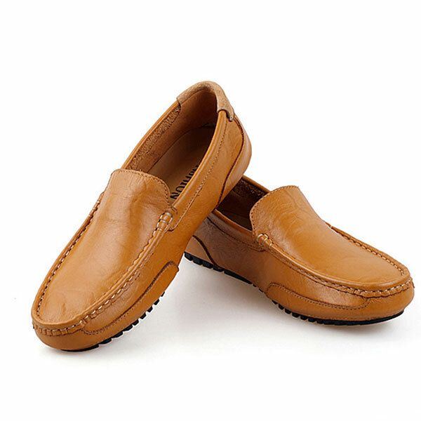 Herren Leder Casual Driving Slip On Outdoor Flat Soft Bequeme Loafer Schuhe