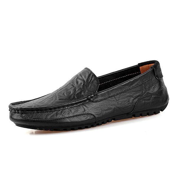 Herren Leder Casual Driving Slip On Outdoor Flat Soft Bequeme Loafer Schuhe