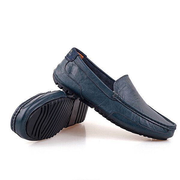 Herren Leder Casual Driving Slip On Outdoor Flat Soft Bequeme Loafer Schuhe