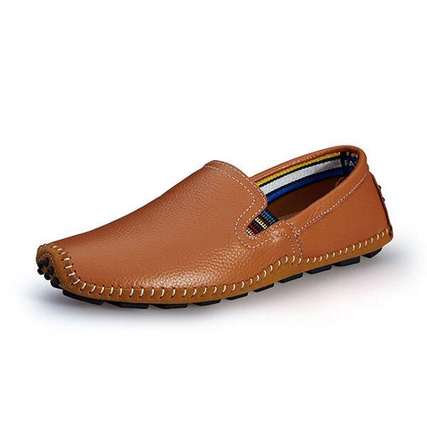 Herren Leder Casual Outdoor Driving Slip On Flats Loafer Schuhe