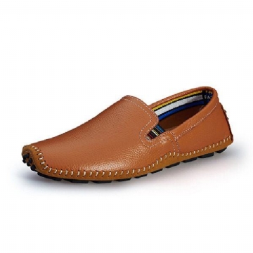 Herren Leder Casual Outdoor Driving Slip On Flats Loafer Schuhe