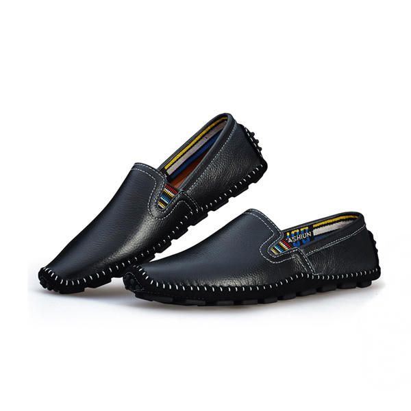 Herren Leder Casual Outdoor Driving Slip On Flats Loafer Schuhe