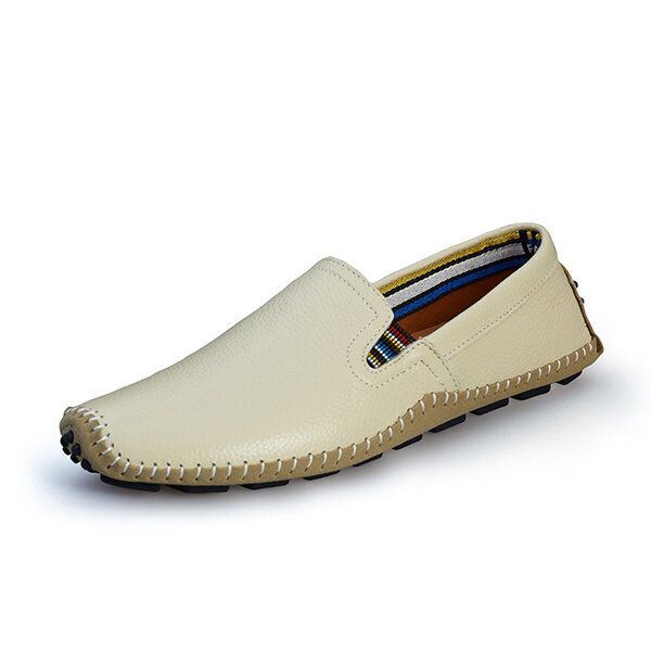 Herren Leder Casual Outdoor Driving Slip On Flats Loafer Schuhe