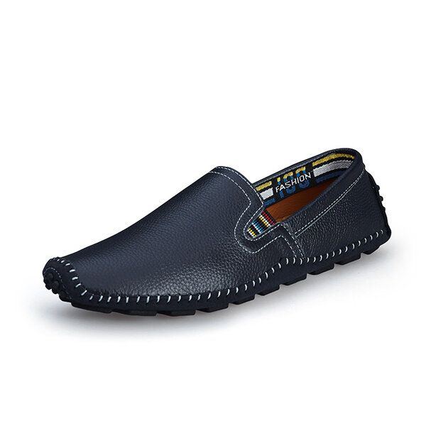 Herren Leder Casual Outdoor Driving Slip On Flats Loafer Schuhe