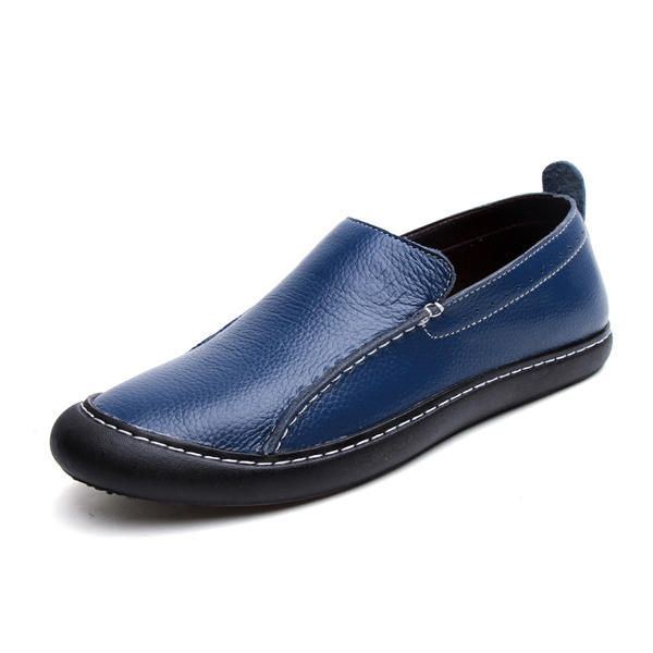 Herren Leder Casual Outdoor Slip On Soft Fashion Flat Loafers