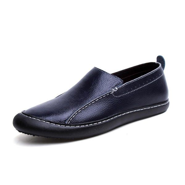 Herren Leder Casual Outdoor Slip On Soft Fashion Flat Loafers