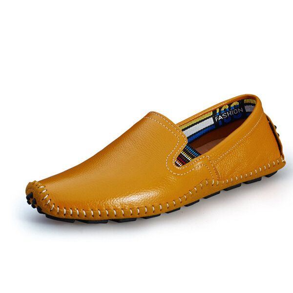 Herren Leder Casual Outdoor Soft Slip On Flache Loafer