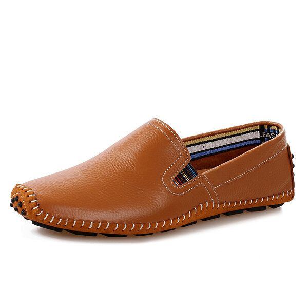 Herren Leder Casual Outdoor Soft Slip On Flache Loafer