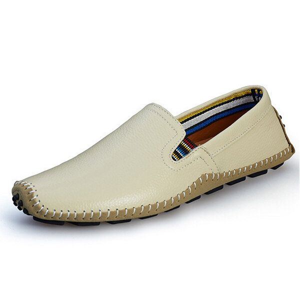 Herren Leder Casual Outdoor Soft Slip On Flache Loafer