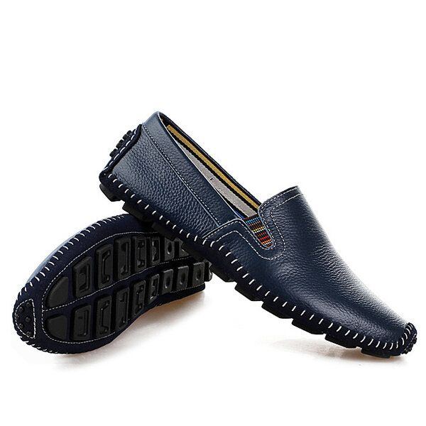 Herren Leder Casual Outdoor Soft Slip On Flache Loafer