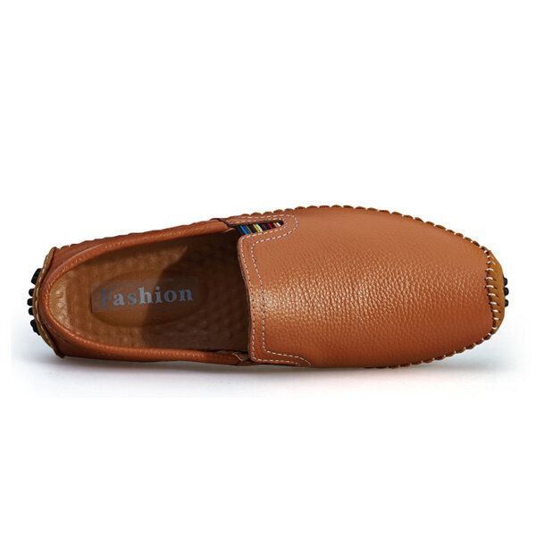 Herren Leder Casual Outdoor Soft Slip On Flache Loafer