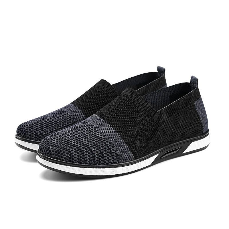 Herren Mesh Casual Sneakers Leichter Atmungsaktiver Sneaker Lässige Sportschuhe Gestrickt Bequem Flach