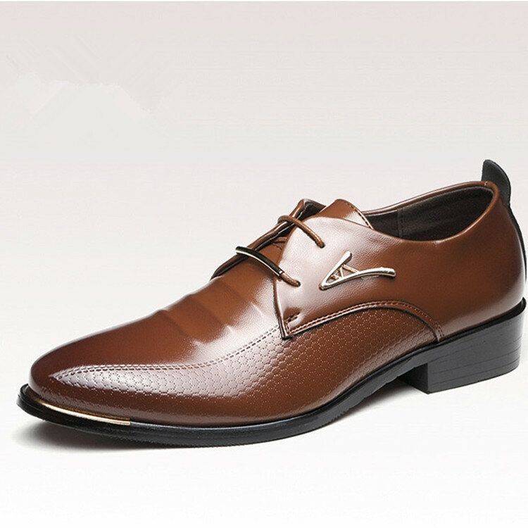 Herren Mikrofaser Leder Atmungsaktiv Spitzschuh Bequeme England Kleid Casual Business Schuhe