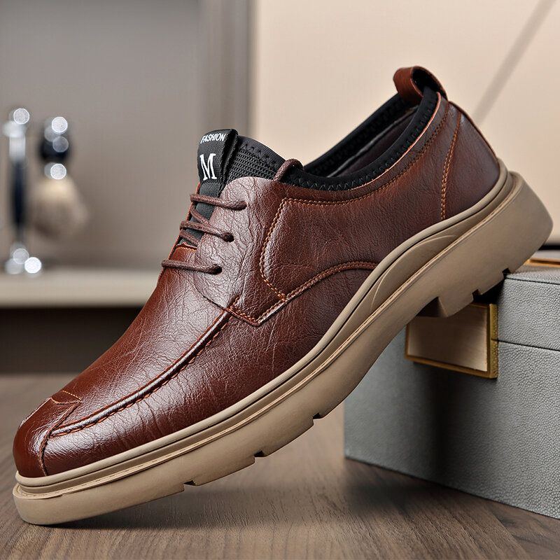 Herren Mikrofaser Leder Mit Weicher Sohle Und Rutschfester Freizeit Business Schuhe