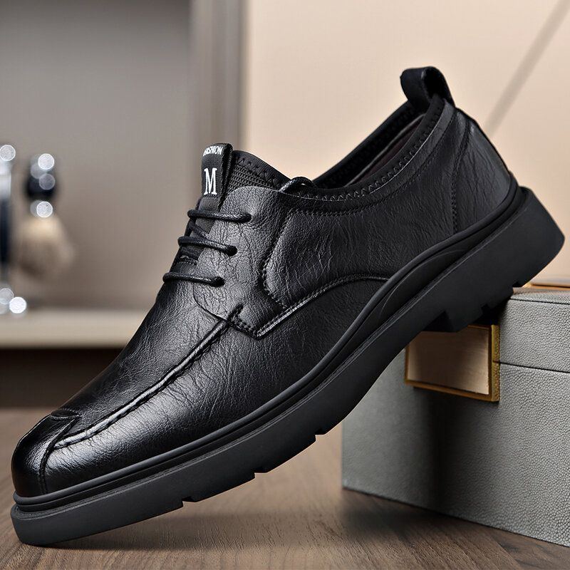 Herren Mikrofaser Leder Mit Weicher Sohle Und Rutschfester Freizeit Business Schuhe