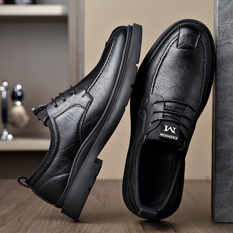 Herren Mikrofaser Leder Mit Weicher Sohle Und Rutschfester Freizeit Business Schuhe