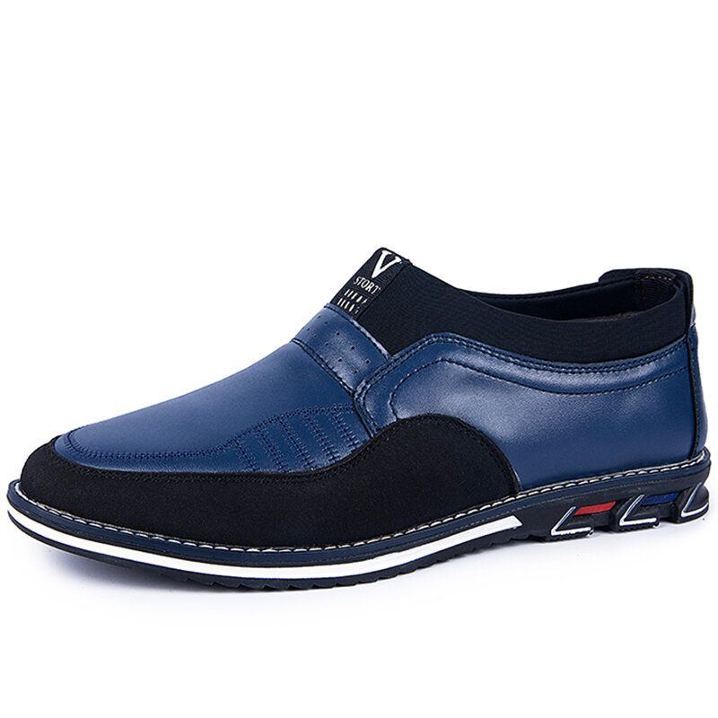 Herren Mikrofaser Lederspleißung Rutschfeste Slip On Business Casual Schuhe