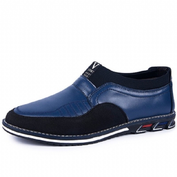 Herren Mikrofaser Lederspleißung Rutschfeste Slip On Business Casual Schuhe