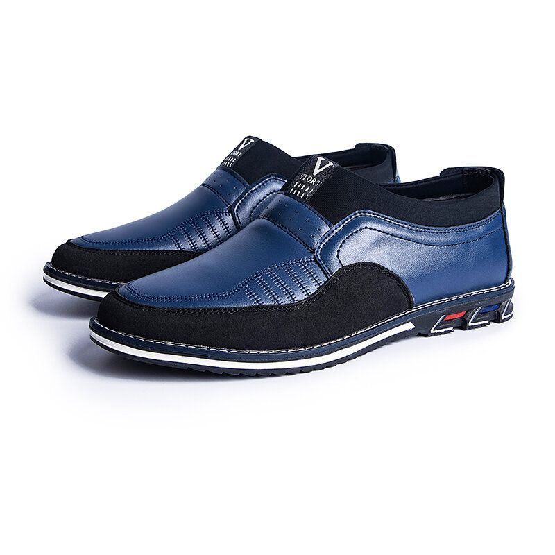 Herren Mikrofaser Lederspleißung Rutschfeste Slip On Business Casual Schuhe