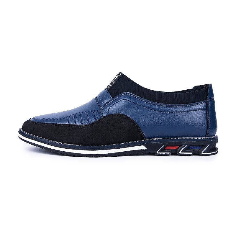 Herren Mikrofaser Lederspleißung Rutschfeste Slip On Business Casual Schuhe