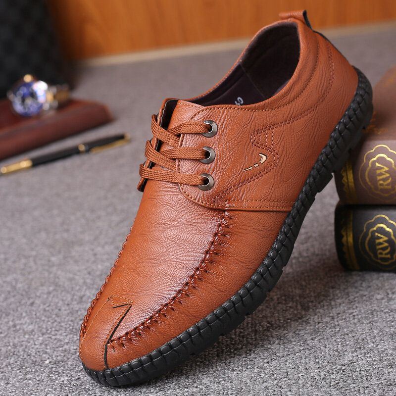 Herren Mikrofaser Reine Farbe Lässige Weiche Business Leder Loafer