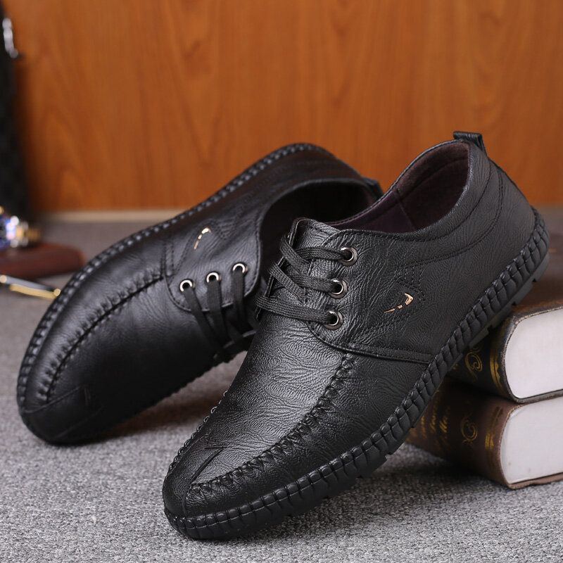 Herren Mikrofaser Reine Farbe Lässige Weiche Business Leder Loafer