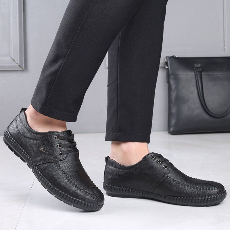 Herren Mikrofaser Reine Farbe Lässige Weiche Business Leder Loafer