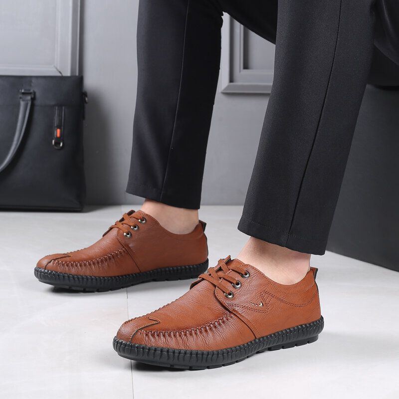 Herren Mikrofaser Reine Farbe Lässige Weiche Business Leder Loafer