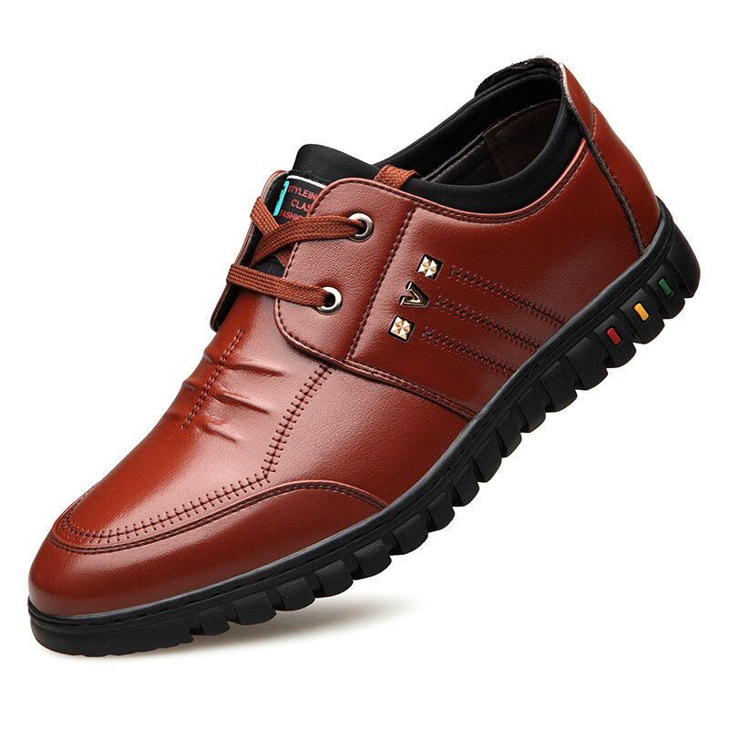 Herren Mikrofaser Weiche Sohle Rutschfeste Business Casual Lederschuhe