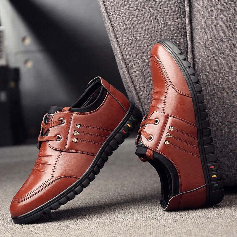 Herren Mikrofaser Weiche Sohle Rutschfeste Business Casual Lederschuhe