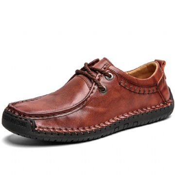 Herren Rindsleder Handnähte Rutschfeste Business Casual Schuhe Mit Weicher Sohle