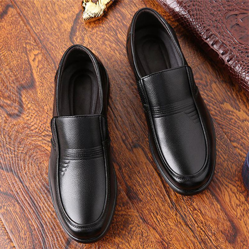 Herren Runde Zehe Comfort Slip On Business Casual Loafers Baumwollschuhe