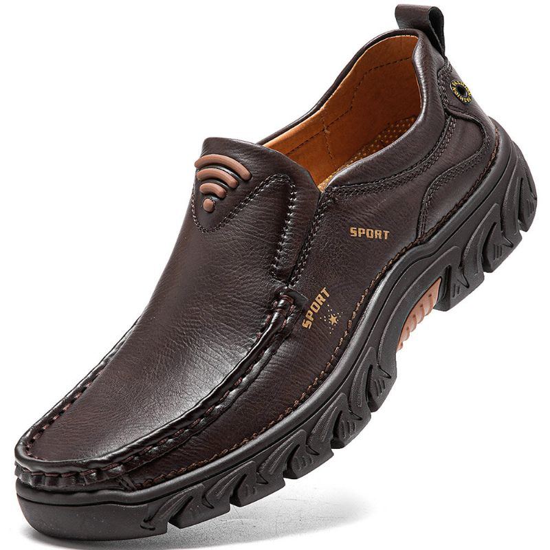 Herren Rutschfester Weicher Slip On Lässige Business Lederschuhe