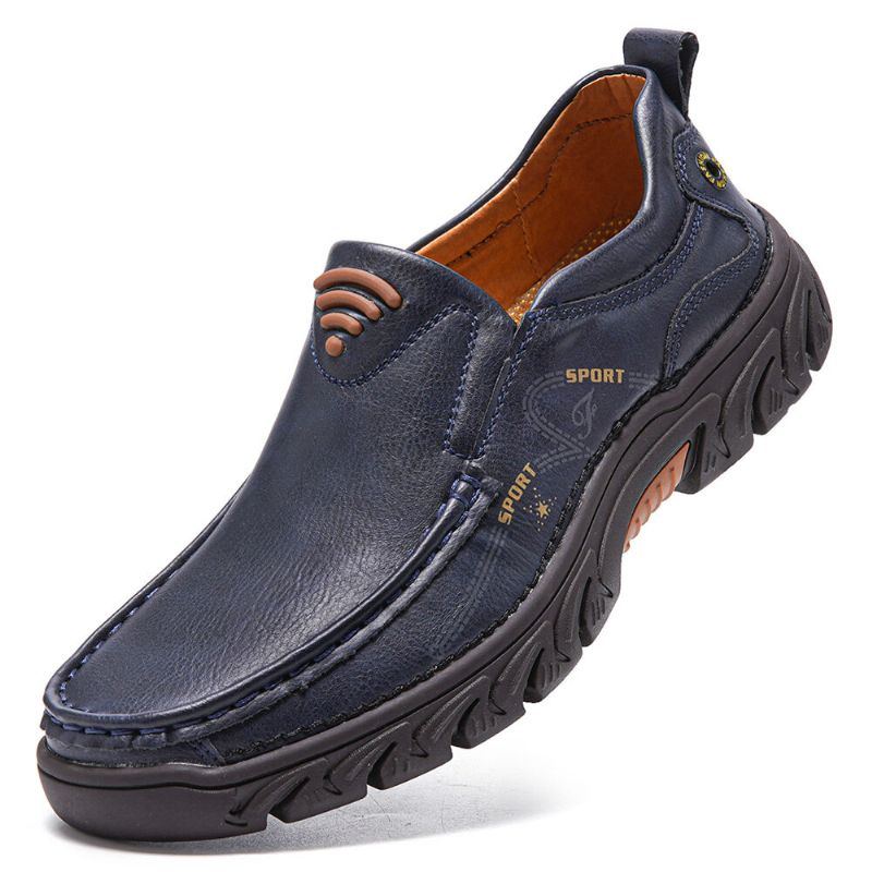 Herren Rutschfester Weicher Slip On Lässige Business Lederschuhe