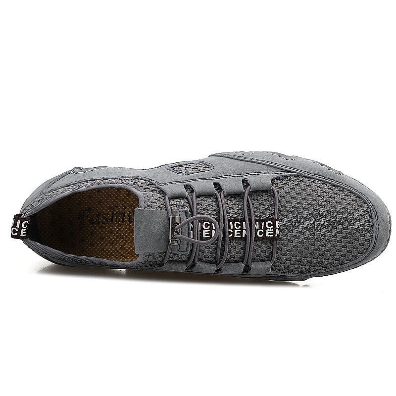 Herren Stoff Mesh Bequeme Atmungsaktive Rutschfeste Lässige Flache Schuhe