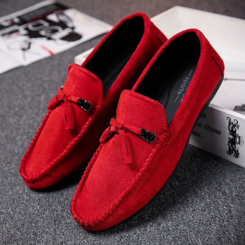 Herren Tassel Decor Bequeme Synthetik Wildleder Slip On Casual Loafers