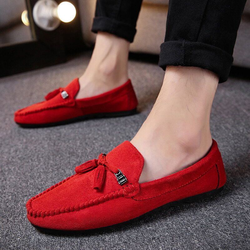 Herren Tassel Decor Bequeme Synthetik Wildleder Slip On Casual Loafers