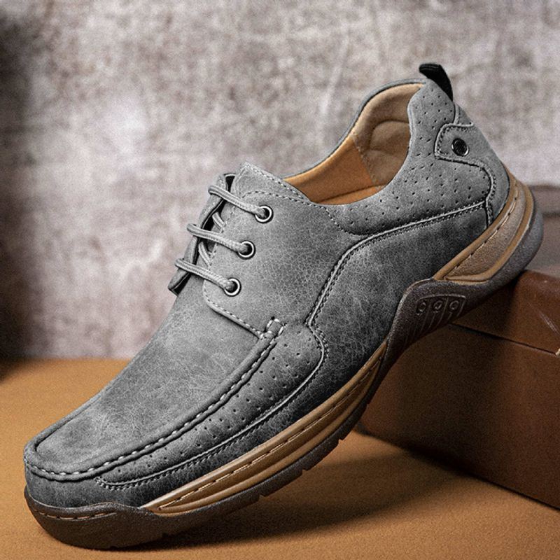 Herren Wide Fit Rutschfester Bequemer Schnür Business Casual Schuhe