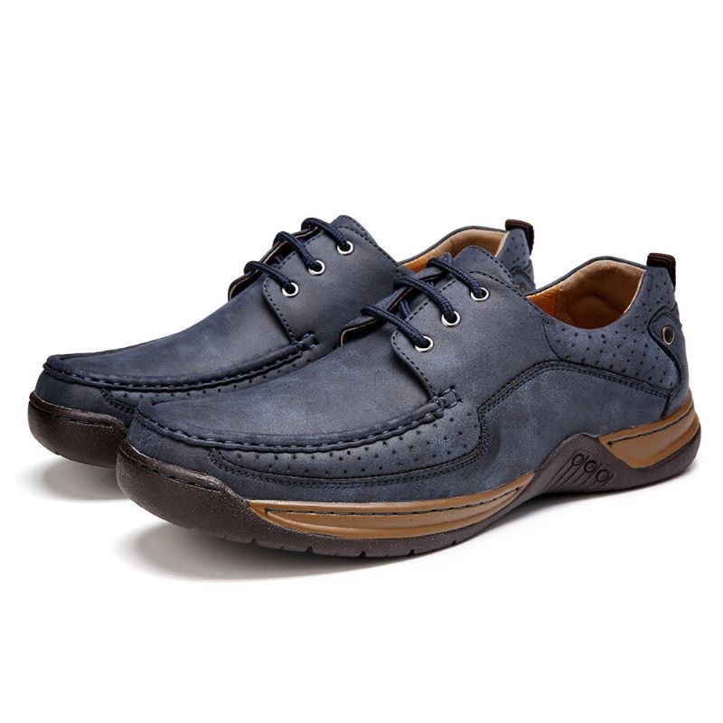 Herren Wide Fit Rutschfester Bequemer Schnür Business Casual Schuhe