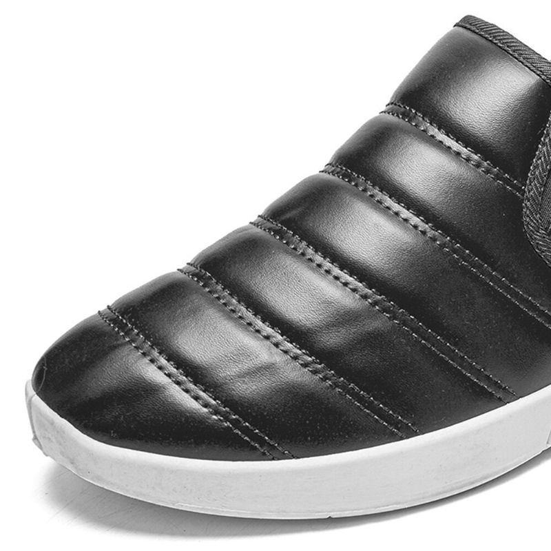 Herren Winter Warmes Plüschfutter Weiche Sohle Rutschfeste Slip On Freizeitschuhe