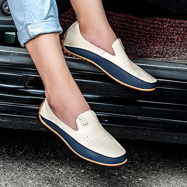 Herrenschuhe Outdoor Casual Round Toe Slip On Atmungsaktive Flats