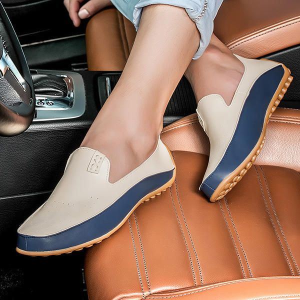 Herrenschuhe Outdoor Casual Round Toe Slip On Atmungsaktive Flats