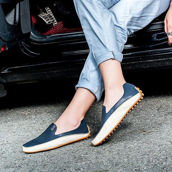 Herrenschuhe Outdoor Casual Round Toe Slip On Atmungsaktive Flats