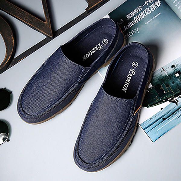 Lässige Canvas Slipper Für Herren Weiche Atmungsaktive Outdoor Flats