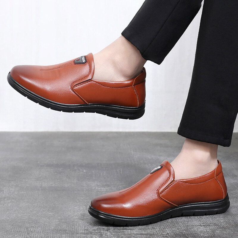 Lässige Slip On Business Schuhe Aus Atmungsaktivem Echtleder Für Herren