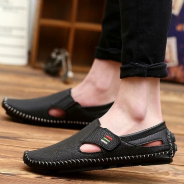 Lässige Walking Flats Aus Leder Mit Weicher Sohle Für Herren