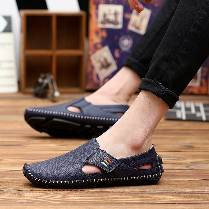 Lässige Walking Flats Aus Leder Mit Weicher Sohle Für Herren